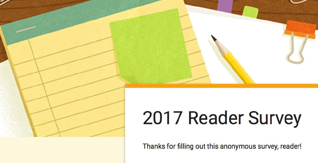 2017 reader survey screenshot